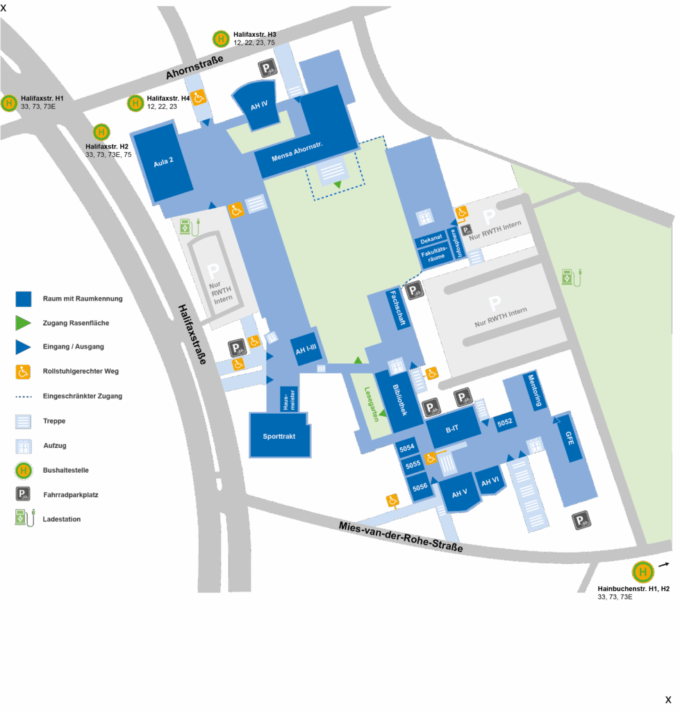 Übersicht über das Informatikzentrum mit Wegbeschreibung zu den Büros für das Mentoring ind er Informatik.